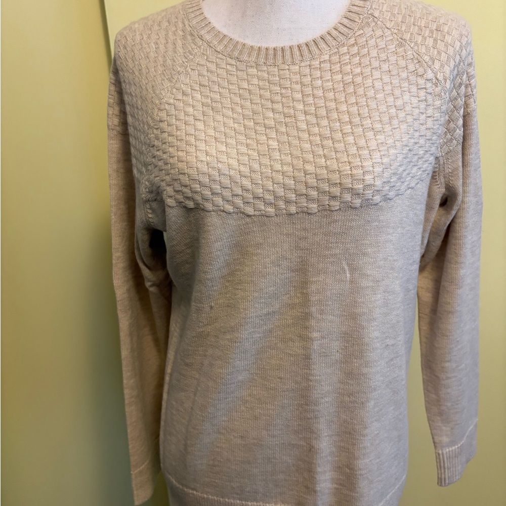 Talbots Textured Knit Beige Sweater